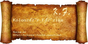 Koloszár Füzike névjegykártya